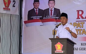 Ketua DPD Gerindra Kalbar, Yuliansyah saat hadir di Rakorda Gerindra Sambas, Selasa 26 Agustus 2023.